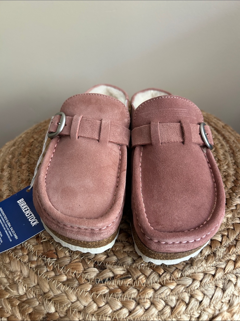 Birkenstock Buckley Dusty Rose Suede Shearling Clog